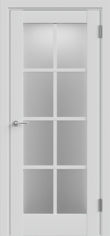 Межкомнатная дверь экошпон ALTO 13 со стеклом без притвора Эмалит серый 600х2000