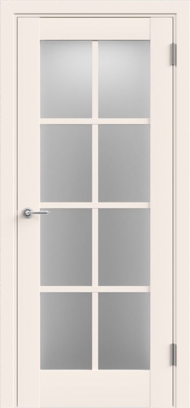 Межкомнатная дверь экошпон ALTO 13 со стеклом без притвора Эмалит ваниль 600х2000