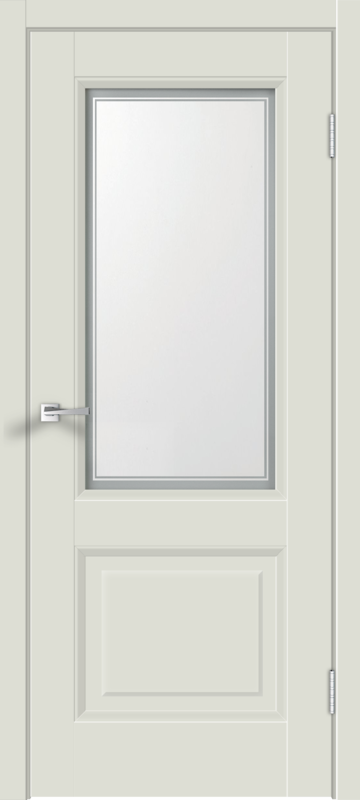 Межкомнатная дверь экошпон ALTO 6 со стеклом без притвора Светло-серый эмалит 800х2000