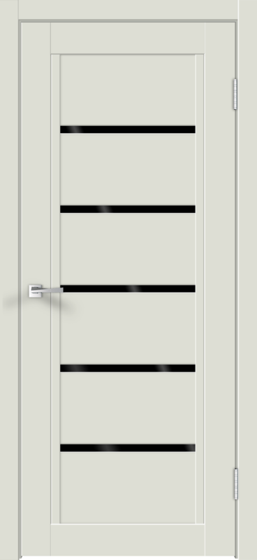 Межкомнатная дверь экошпон NEXT 1 со стеклом без притвора Светло-серый эмалит 600х2000