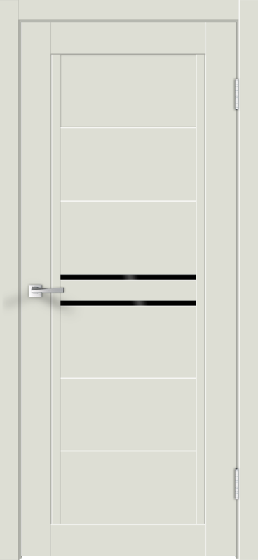 Межкомнатная дверь экошпон NEXT 2 со стеклом без притвора Светло-серый эмалит 600х2000