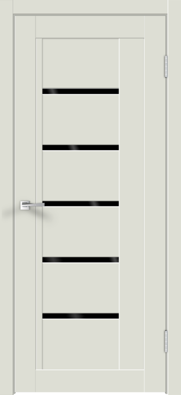 Межкомнатная дверь экошпон NEXT 3 со стеклом без притвора Светло-серый эмалит 600х2000