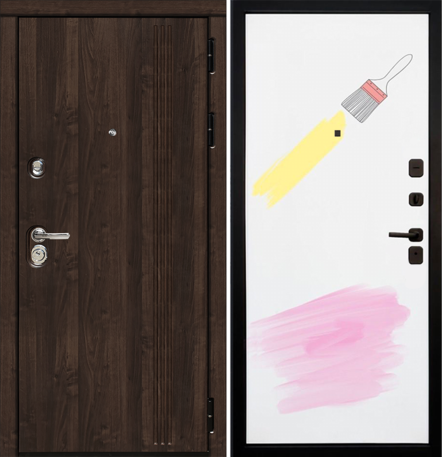 Черный, 860x2050, L, з. Гардиан 30.11, з. Гардиан 30.01, петли 3шт., внеш. отд. - МДФ 16мм, цвет Орех, 3 контура уплот., короб закр. типа, утепл., т/р