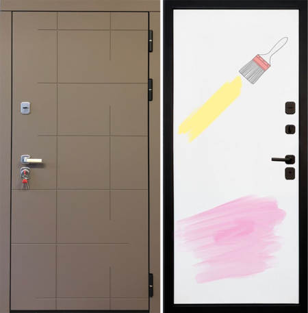 Черный, 860x2050, L, з. KALE 252, з. Бордер ЗВ8-6К5, петли 3шт., внеш. отд. - МДФ 10мм, Муссон софт, Д-1 под покраску