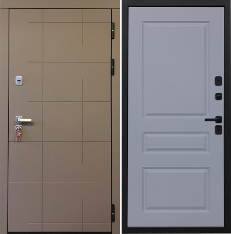 Черный, 860x2050, L, з. KALE 252, з. Бордер ЗВ8-6К5, петли 3шт., внеш. отд. - МДФ 10мм, Муссон софт, Д-13 Силк маус