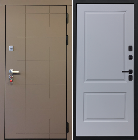 Черный, 860x2050, L, з. KALE 252, з. Бордер ЗВ8-6К5, петли 3шт., внеш. отд. - МДФ 10мм, Муссон софт, Д-7 Силк маус