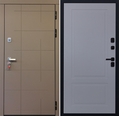 Черный, 860x2050, L, з. KALE 252, з. Бордер ЗВ8-6К5, петли 3шт., внеш. отд. - МДФ 10мм, Муссон софт, Н-7 Силк маус
