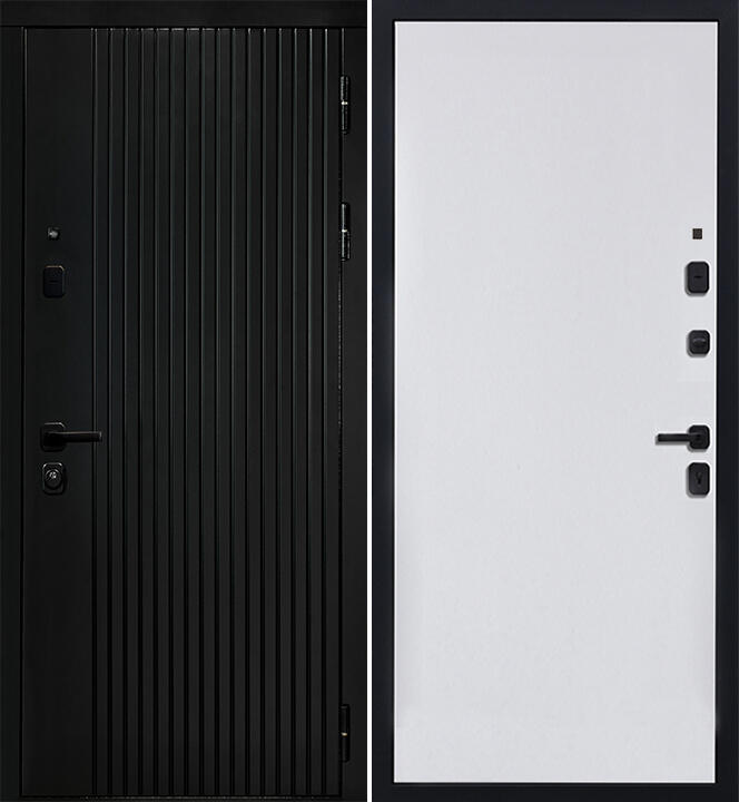 Черный, 960х2050, R, з. KALE 252, з. Бордер ЗВ8-6К5, петли 3шт., внеш. отд. - МДФ 10мм, Черный кварц