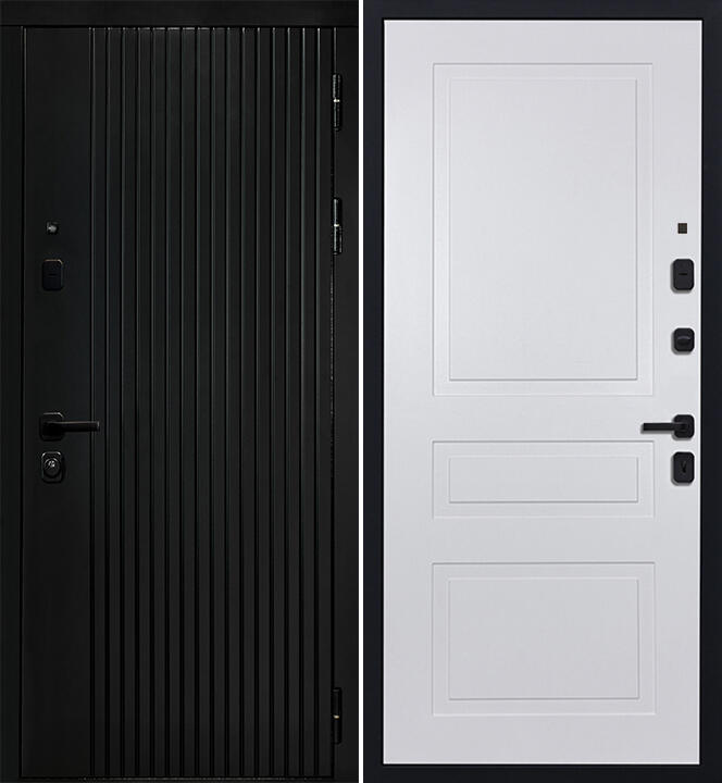 Черный, 960х2050, R, з. KALE 252, з. Бордер ЗВ8-6К5, петли 3шт., внеш. отд. - МДФ 10мм, Черный кварц