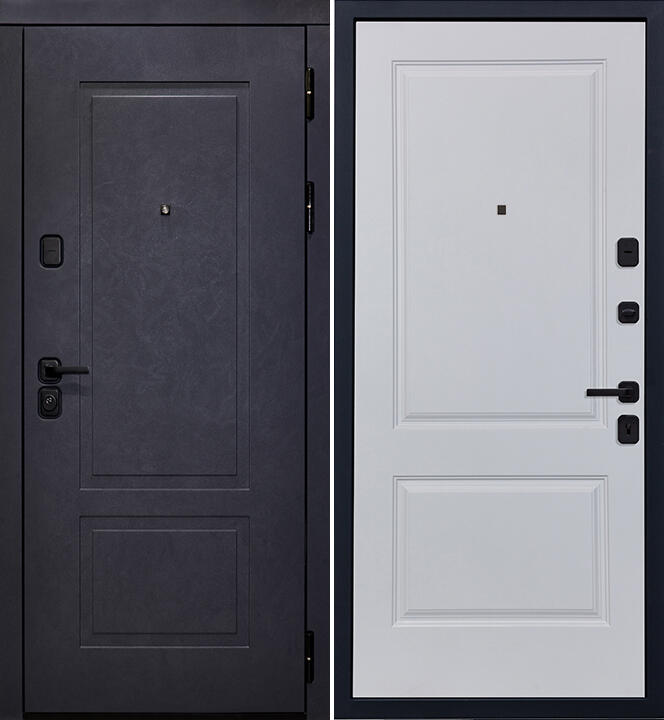 Черный, 860x2050, L, з. KALE 252, з. Бордер ЗВ8-6К5, петли 3шт., внеш. отд. - МДФ 10мм, Венеция Индиго, Д-7 Белый софт