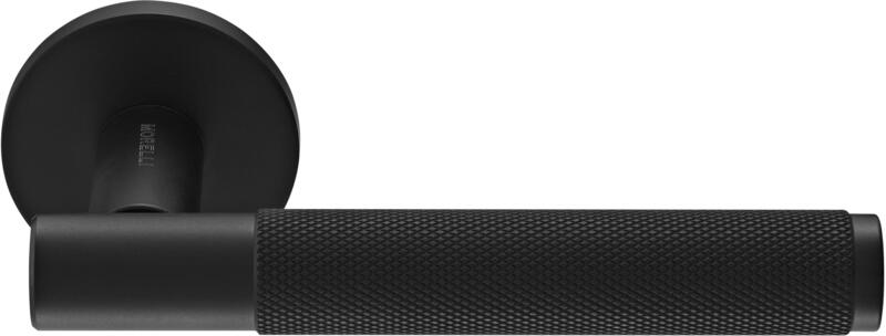 MH-57-R6T BL, ручка дверная "AZRIELI" на круглой розетке 6 мм, цвет - чёрный