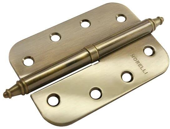 Петля стальная скругленная правая MS-C 100X70X2.5 бронза античная