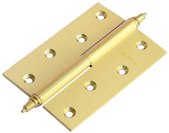 Петля латунная с коронкой левая MB 100X70X3 золото матовое