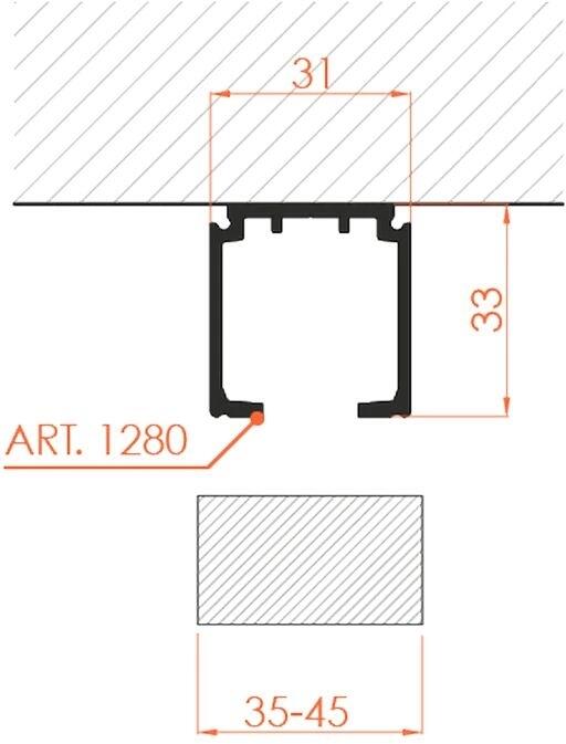 ECO TRACK 1280/300, направляющий профиль SLIDING 300см