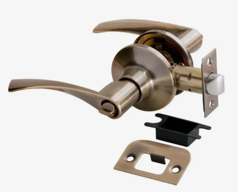 HK-02 WC AB, ручка нажимная, комплект с механизмом фиксатор WC, цвет - античная бронза