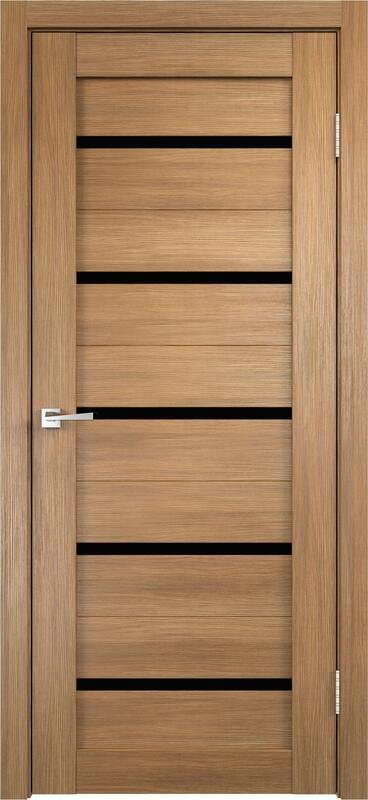 Межкомнатная дверь экошпон DUPLEX со стеклом без притвора Дуб золотой 600х2000