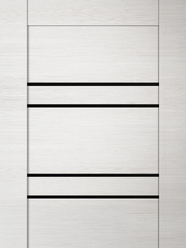 Дуб белый поперечный, 900х2000, LR, б/врезки замка и петель, стекло Лакобель черное