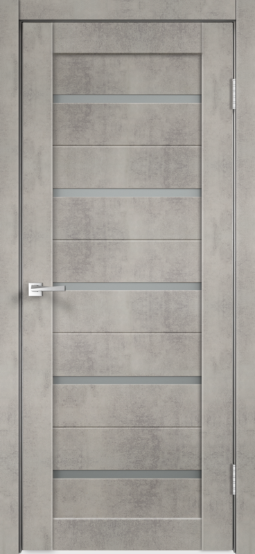 Муар светло-серый, 700х2000, LR, з. Morelli 1870Р SN, с отв. пл., петли RFN 100х70х2,5 SN 2 шт, стекло Мателюкс