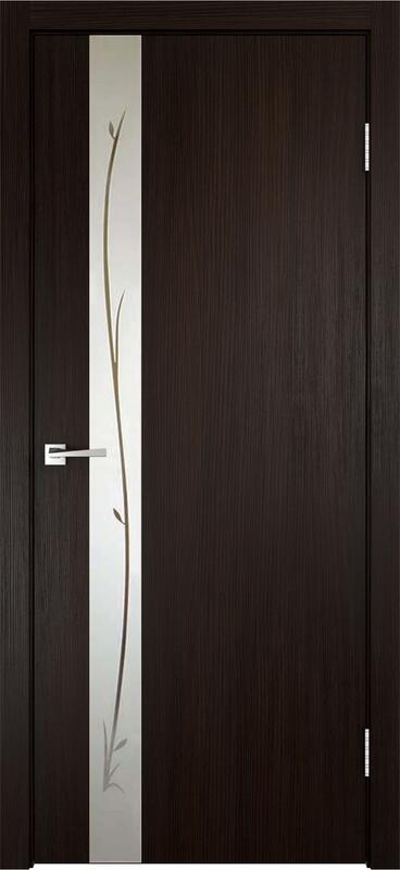 Венге, 800х2000, LR, б/врезки замка и петель, зеркало Веточки