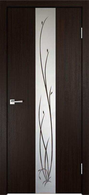 Венге, 800х2000, LR, б/врезки замка и петель, зеркало Веточки