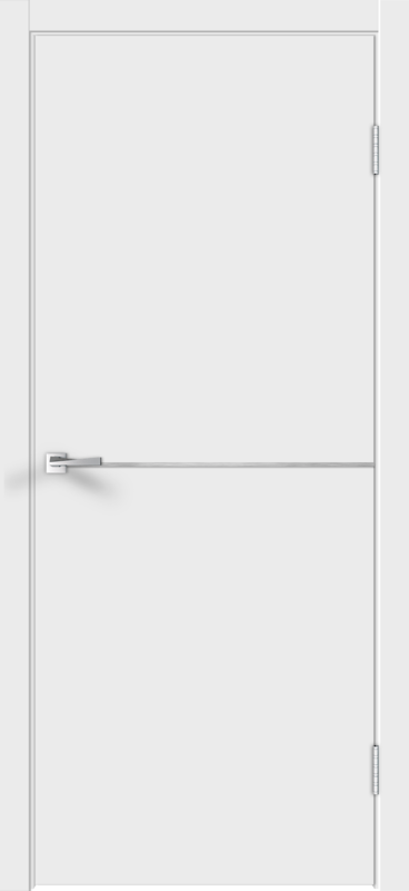 Белый Эмалит, 600х2000, LR, б/врезки замка и петель, кромка ABS 2мм с 4х ст., молдинг цвет алюм.