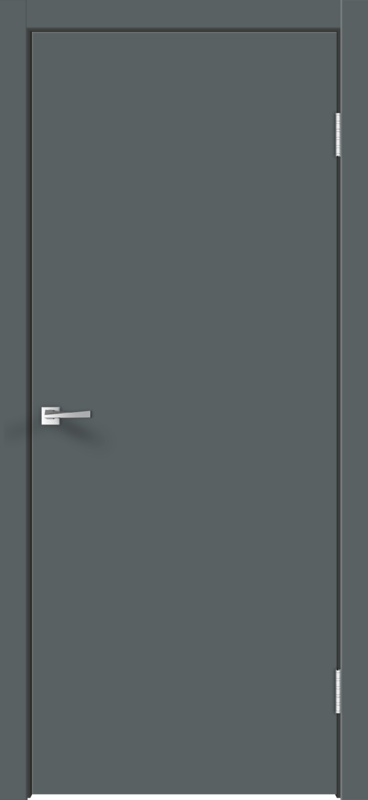 Темно-серый Эмалит, 600х2000, LR, б/врезки замка и петель, кромка ABS 2мм с 4х ст., цвет черный