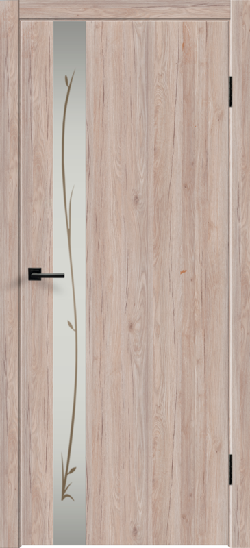Дуб Галифакс, 800х2000, LR, б/врезки замка и петель, зеркало Веточки