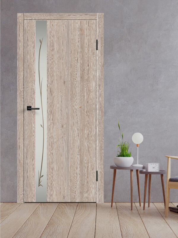 Дуб Галифакс, 800х2000, LR, б/врезки замка и петель, зеркало Веточки