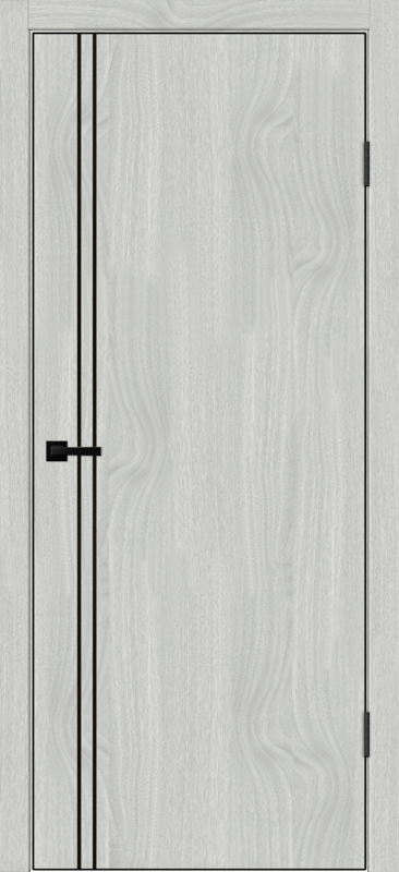 Орех американский светлый, 800х2000, LR, б/врезки замка и петель, кромка ABS 2мм с 4х ст., цвет черный, молдинг цвет черный