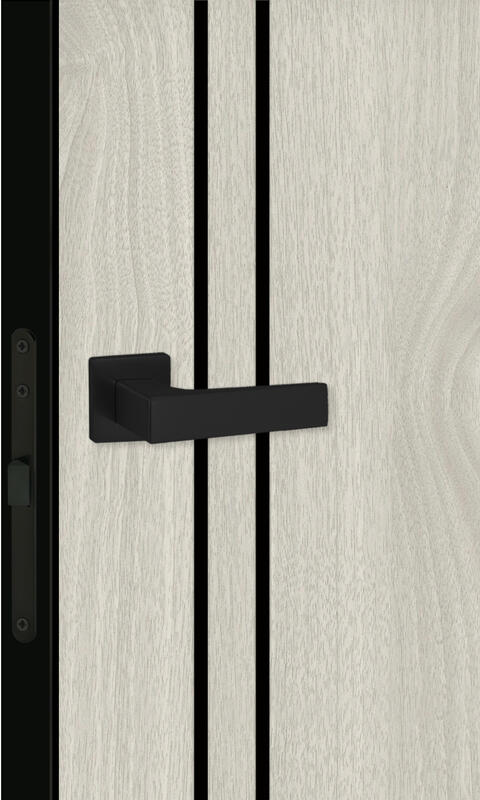 Орех американский светлый, 800х2000, LR, б/врезки замка и петель, кромка ABS 2мм с 4х ст., цвет черный, молдинг цвет черный