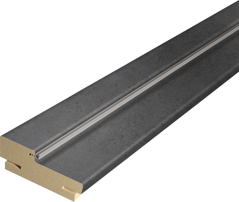 Дверная стойка экошпон 74х26х2070мм телескопическая (для дверей без притвора) 44 Муар тёмно-серый