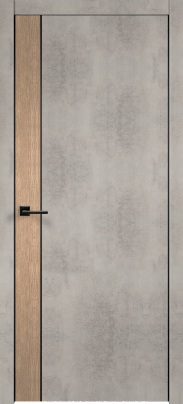 Муар светло-серый, 900х2000, LR, з. M1895 BL (черный), с отв. пл., врезка п/скр. п. Morelli HH-18 2шт, вставка Дуб европ.