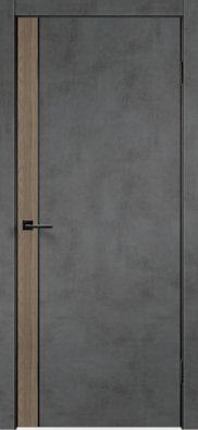 Муар темно-серый, 600х2000, LR, з. M1895 BL (черный), с отв. пл., без врезки п/петли, вставка Ильм европейский