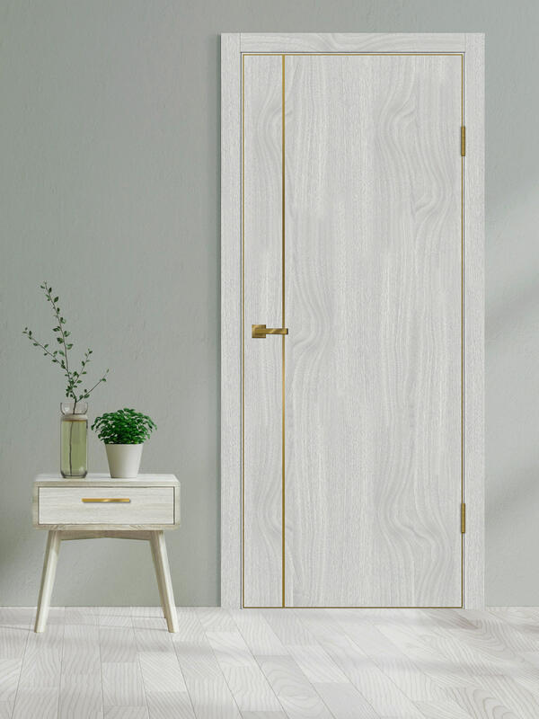 Орех американский светлый, 900х2000, LR, з. M1895 MSG, без врезки п/петли, алюм. кромка шампань с 4х ст.