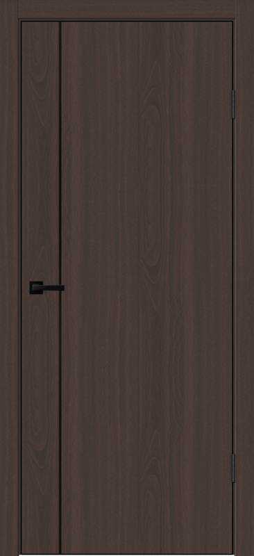 Межкомнатная дверь СОФТ ВУД ТЕХНО БЛЭК облегченное FM1 глухое Орех американский шоколад 600х2000