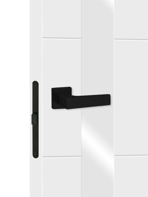 Белый, 600х2000, LR, б/врезки замка и петель, стекло Лакобель белое