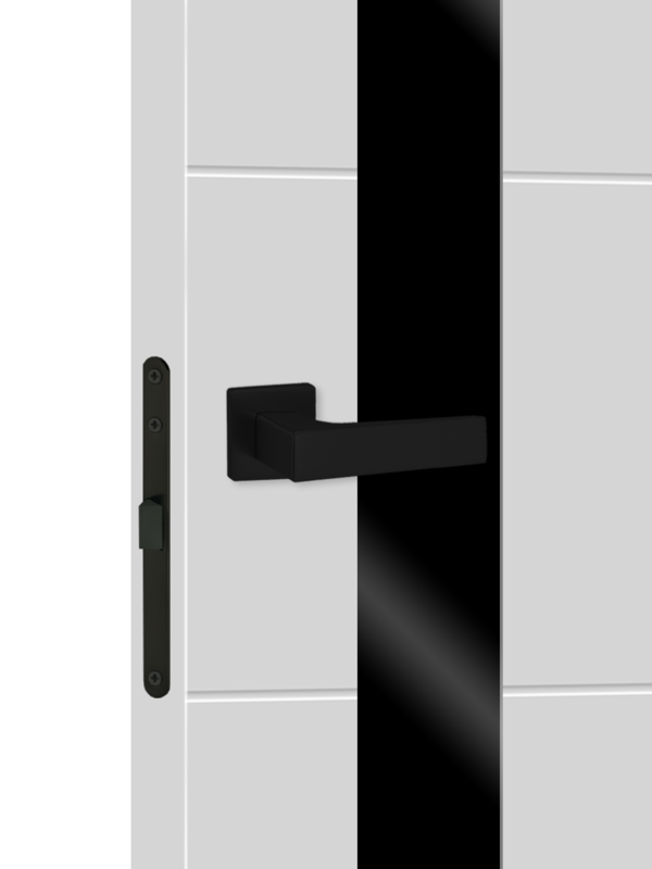 Светло-серый, 700х2000, LR, б/врезки замка и петель, стекло Лакобель черное