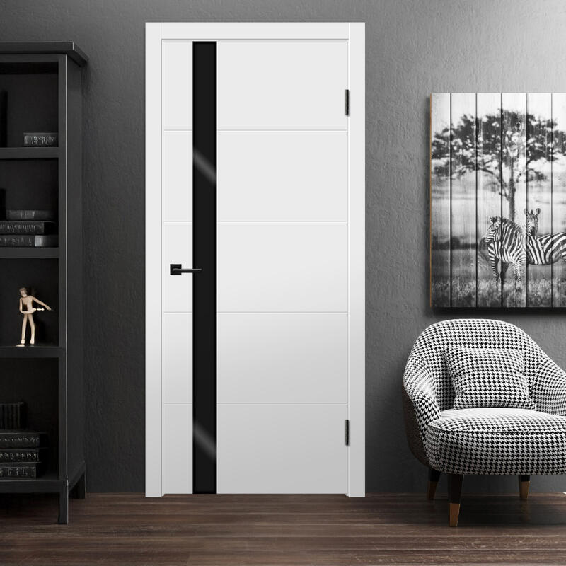 Белый, 600х2000, LR, врезка п/з. 1895Р, без врезки п/петли, стекло Лакобель черное, б/отв. п/фурнитуру