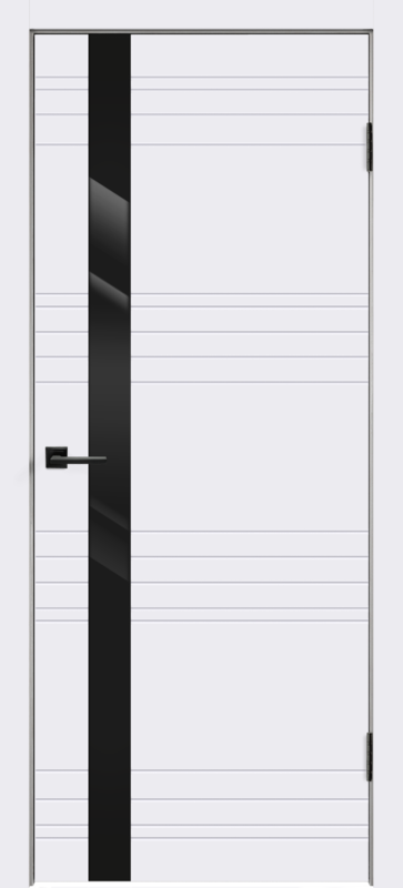 Белый, 700х2000, LR, врезка п/з. 1895Р, без врезки п/петли, стекло Лакобель черное, б/отв. п/фурнитуру