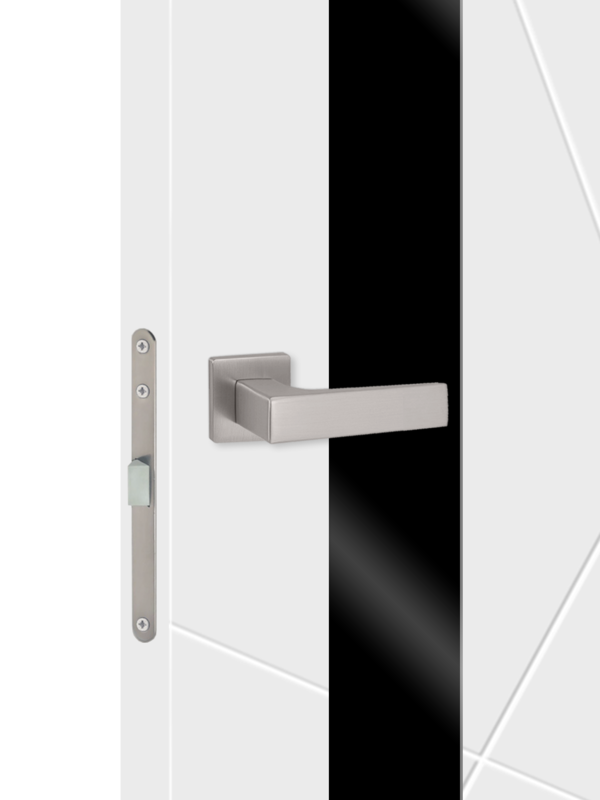 Белый, 700х2000, LR, врезка п/з. 1895Р, без врезки п/петли, стекло Лакобель черное, б/отв. п/фурнитуру