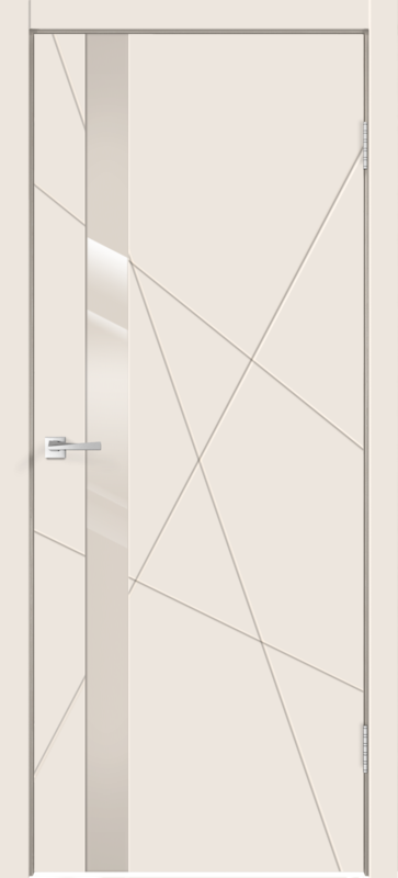 Слоновая кость, 900х2000, LR, врезка п/з. 1895Р, без врезки п/петли, стекло Лакобель слоновая кость, б/отв. п/фурнитуру