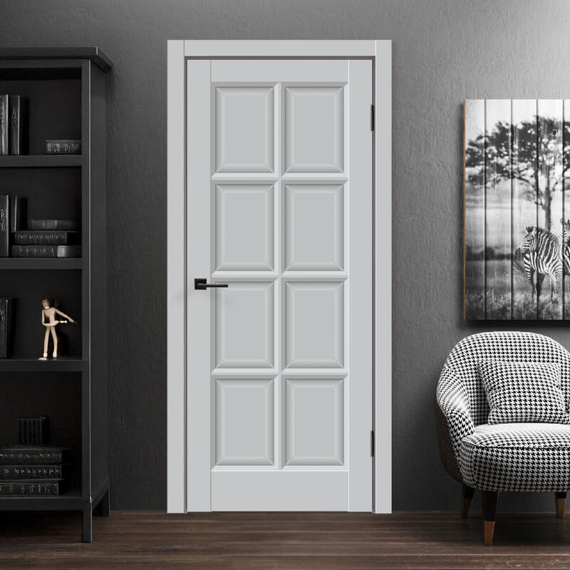 Светло-серый, 600х2000, LR, б/врезки замка и петель, стекло Мателюкс, Английская решетка