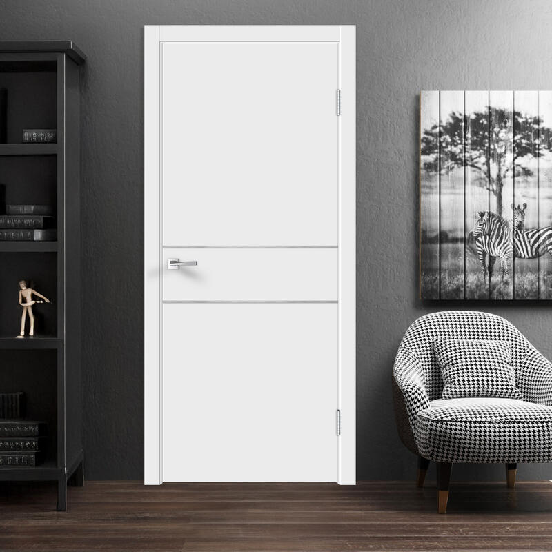 Белый, 700х2000, LR, б/врезки замка и петель, молдинг цвет алюм.