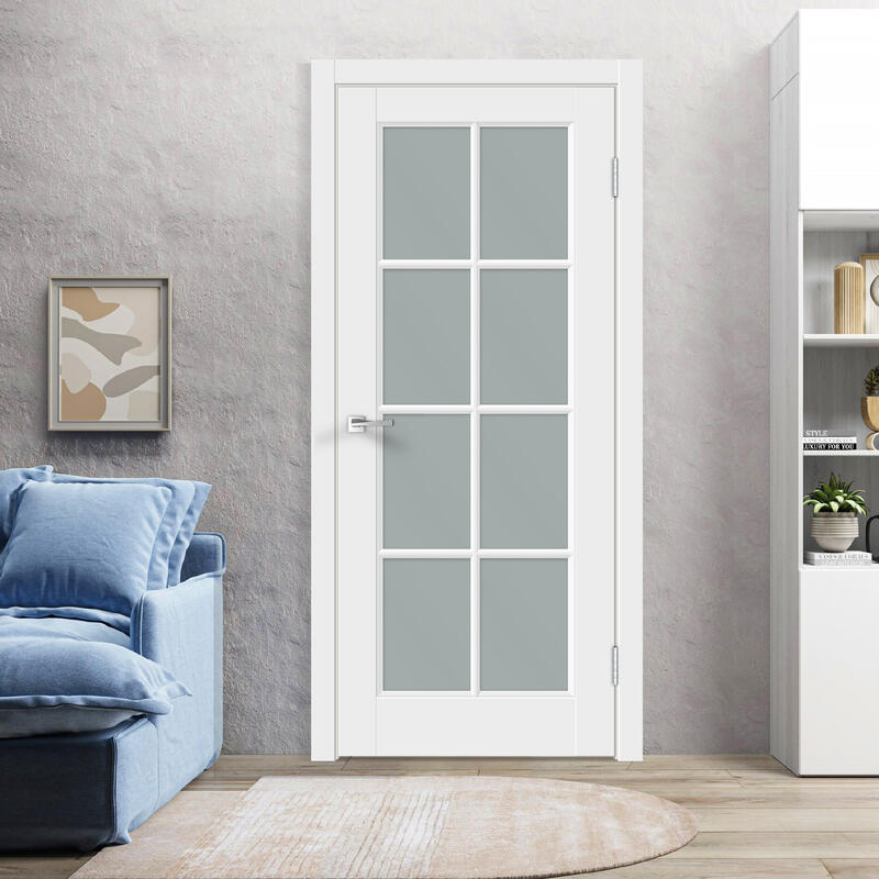 Белый, 600х2000, R, врезка п/з. 1895Р, без врезки п/петли, стекло Мателюкс, б/отв. п/фурнитуру