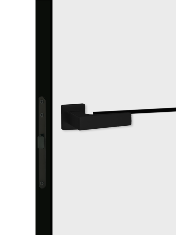 Белый, 900х2000, LR, б/врезки замка и петель, кромка с 4х ст., цвет чёрный, молдинг цвет черный