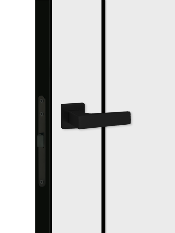 Белый, 800х2000, LR, б/врезки замка и петель, кромка с 4х ст., цвет чёрный, молдинг цвет черный