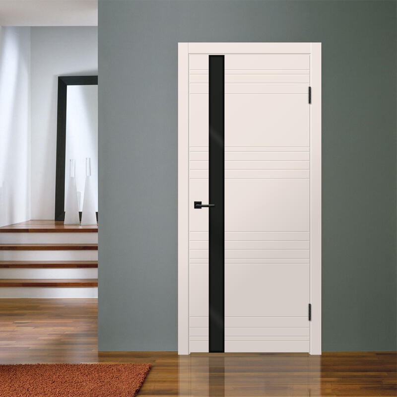 Слоновая кость, 600х2000, LR, врезка п/з. 1895Р, без врезки п/петли, стекло Лакобель черное, б/отв. п/фурнитуру