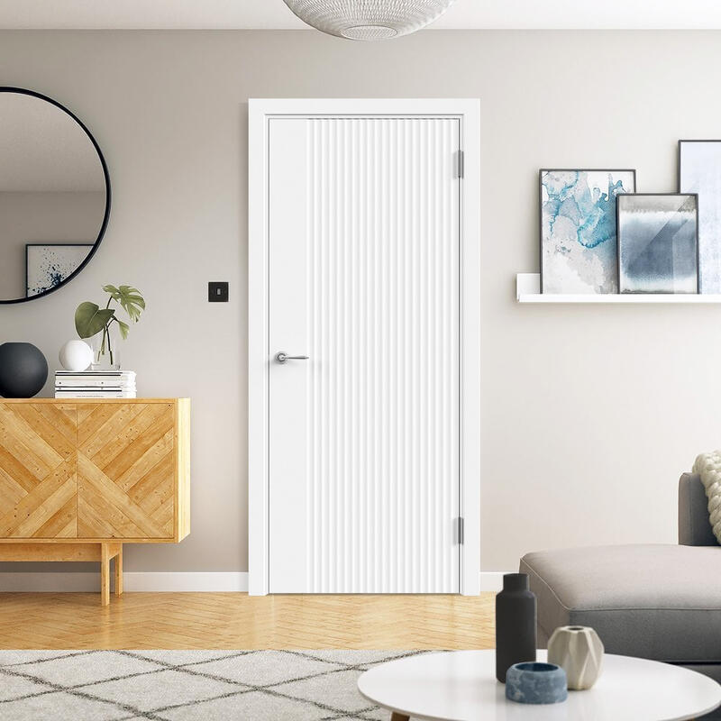 Белый, 900х2000, LR, б/врезки замка и петель, фрез. Волна