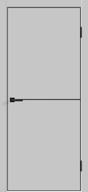 Светло-серый, 800х2000, LR, б/врезки замка и петель, кромка с 4х ст., цвет чёрный, молдинг цвет черный