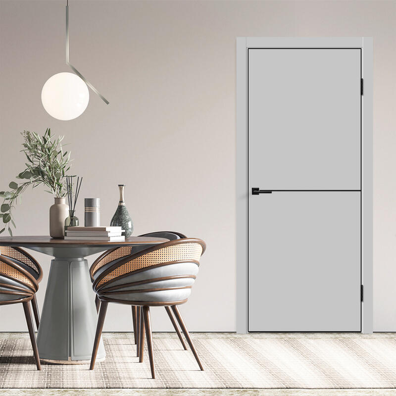 Светло-серый, 900х2000, LR, б/врезки замка и петель, кромка с 4х ст., цвет чёрный, молдинг цвет черный